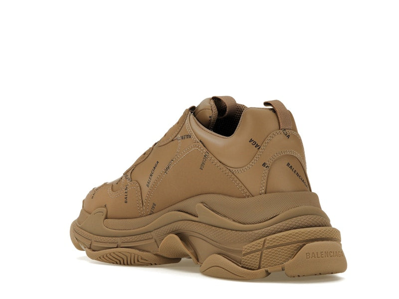 Balenciaga All Over Logo Triple S Beige