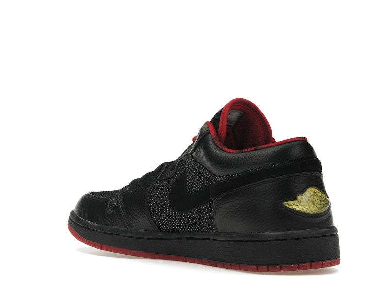 Jordan 1 Retro Low Black Metallic Silver Varsity Red