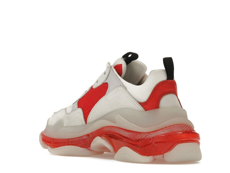 Balenciaga Triple S Clear Sole White Red