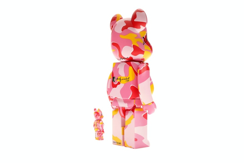 Bearbrick Andy Warhol Camo Ver. 100% & 400% Set Pink