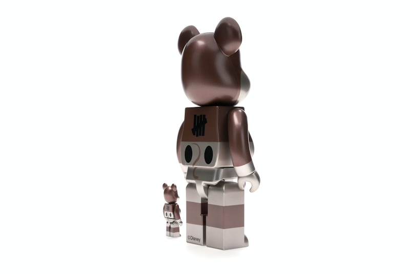 Bearbrick x Undefeated x Disney Mickey Mouse 90th Anniversary 100% & 400% Set Copper/Black