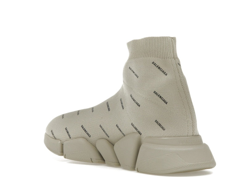 Balenciaga All Over Logo Speed 2.0 Beige
