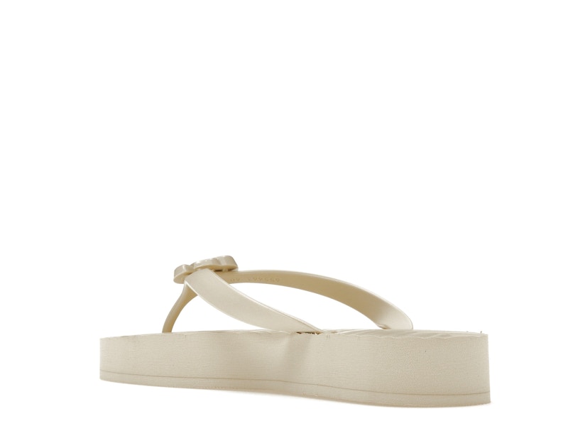 Gucci Chevron Thong Sandal White Rubber