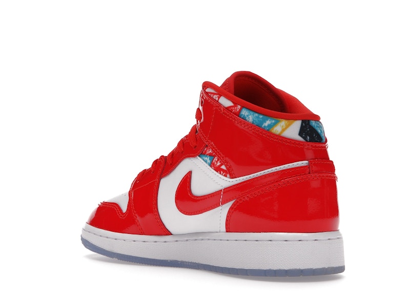 Jordan 1 Mid Barcelona Sweater Red Patent (GS)