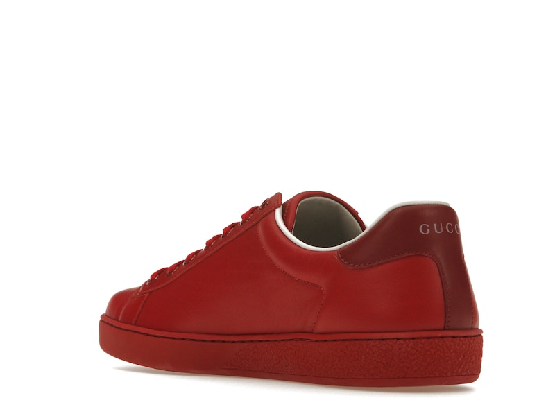 Gucci Ace Perforated Interlocking G Red