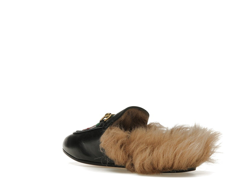 Gucci Floral Embroidered Princetown Mules Black (Women's)