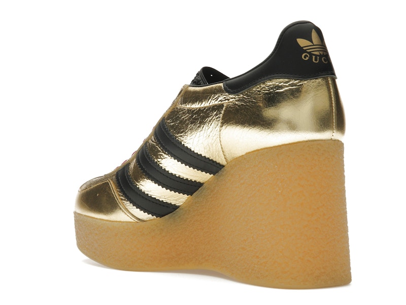 adidas x Gucci Gazelle Wedge Gold Metallic Black (Women's)