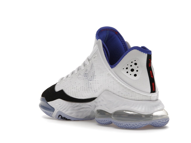 Nike LeBron 19 Low White Medium Blue Siren Red Black