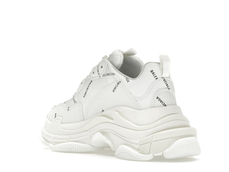 Balenciaga Triple S Allover Logo White (Women's)