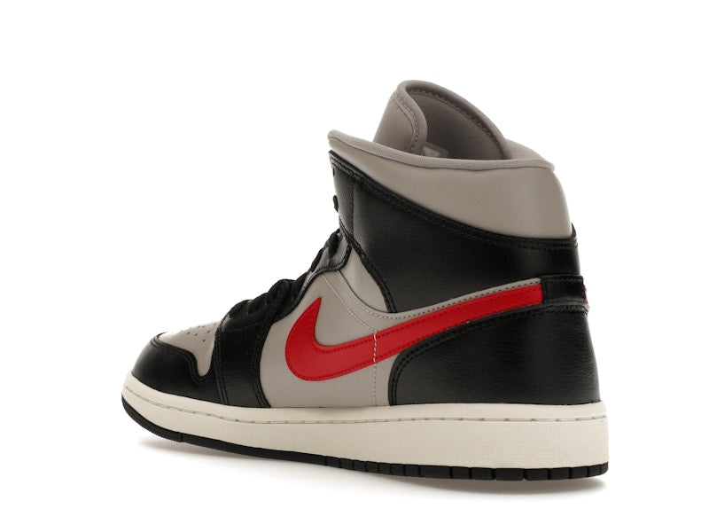 Jordan 1 Mid Black College Grey Gym Red (Women's)