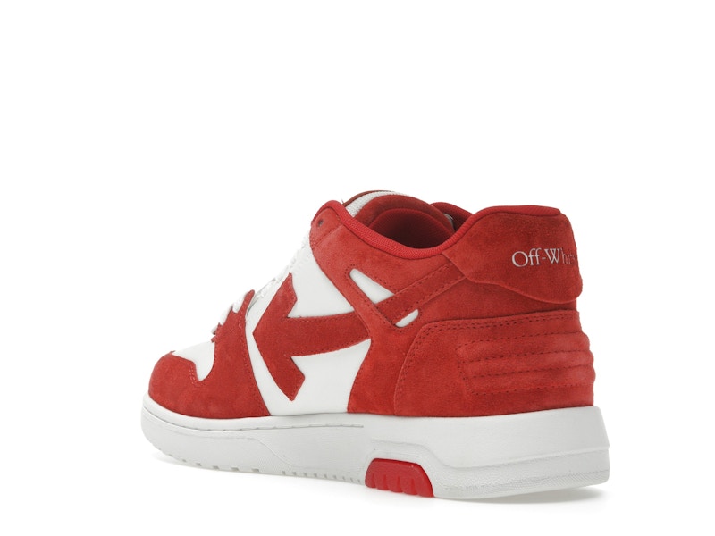 OFF-WHITE Out Of Office "OOO" Low Tops Brick Red White Suede