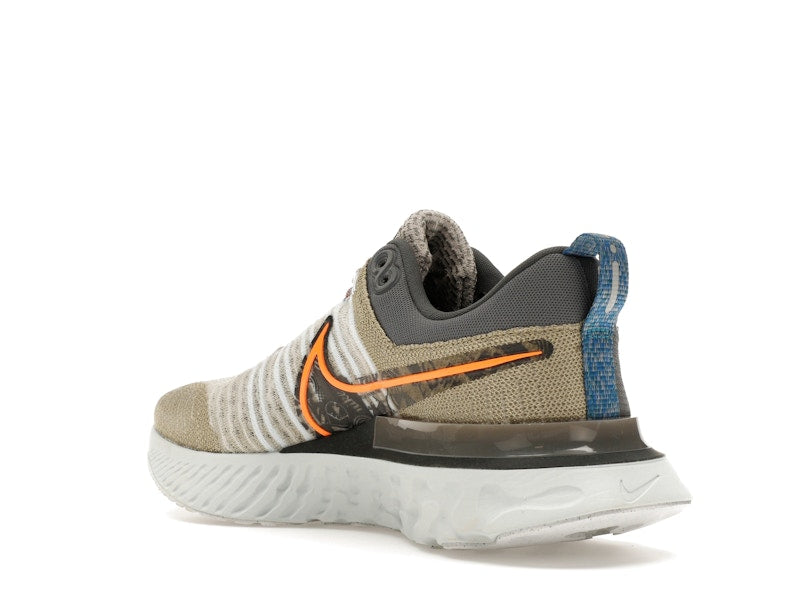 Nike React Infinity Run Flyknit 2 Light Bone Grey Orange
