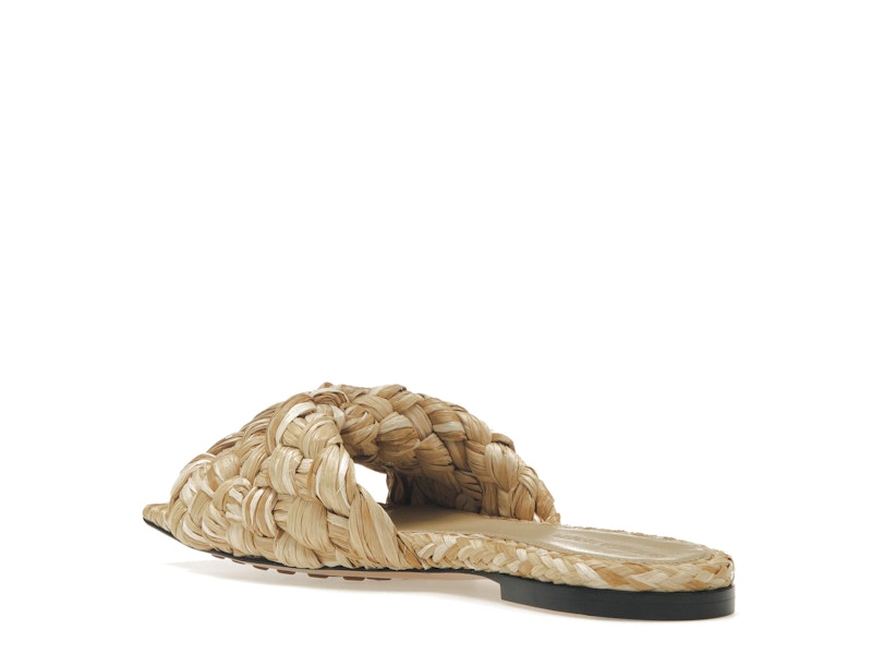Bottega Veneta Raffia Stretch Flat Sandals Macadamia (Women's)