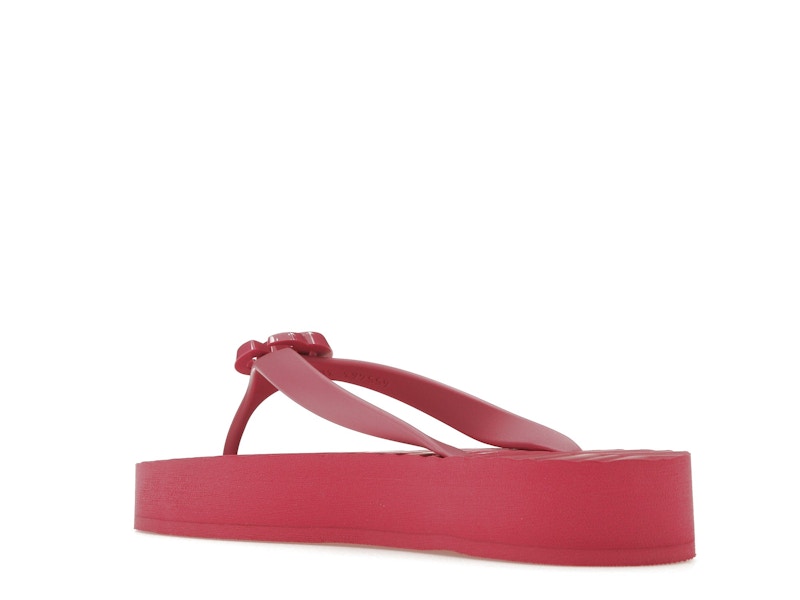 Gucci Chevron Thong Sandal Pink Rubber