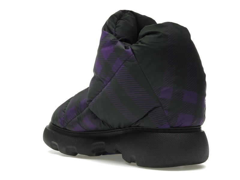 Burberry Check Pillow Boot Black Purple
