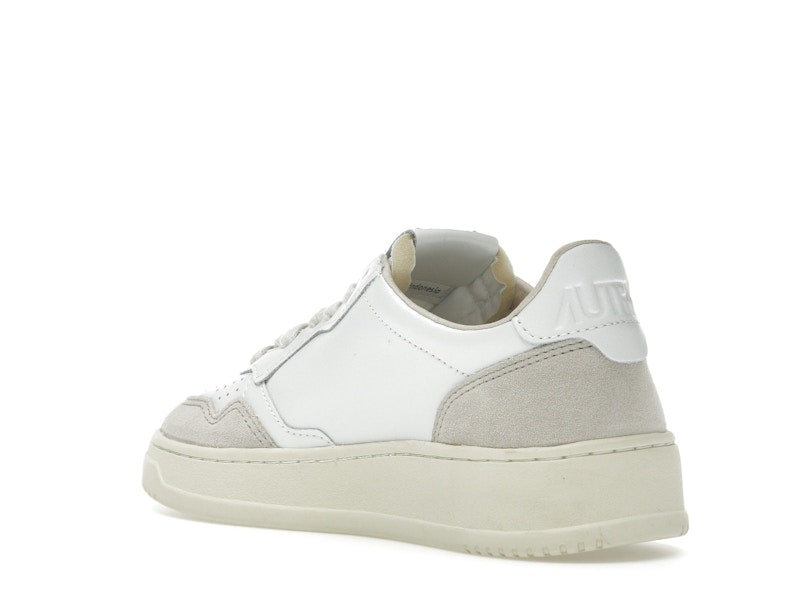 Autry Medalist Leather Low White Beige Suede (Women's)