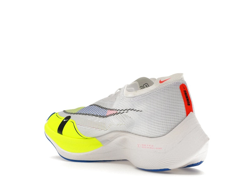 Nike ZoomX Vaporfly Next% 2 White Volt Racer Blue