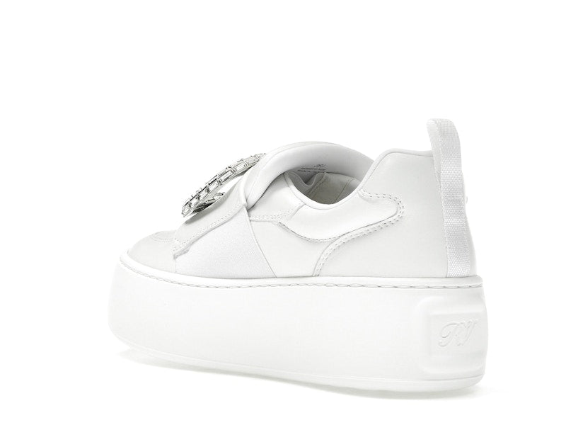 Roger Vivier Viv' Up White Crystal Buckle (Women's)