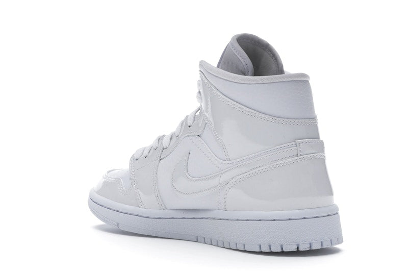 Jordan 1 Mid Triple White Patent Swoosh (Women's)