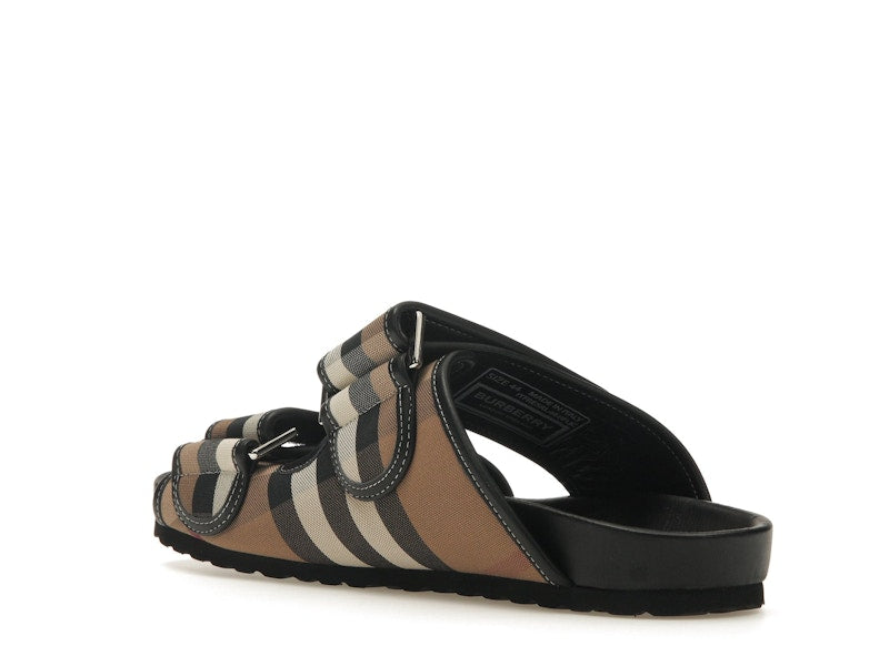 Burberry Check Sandals Birch Brown Black