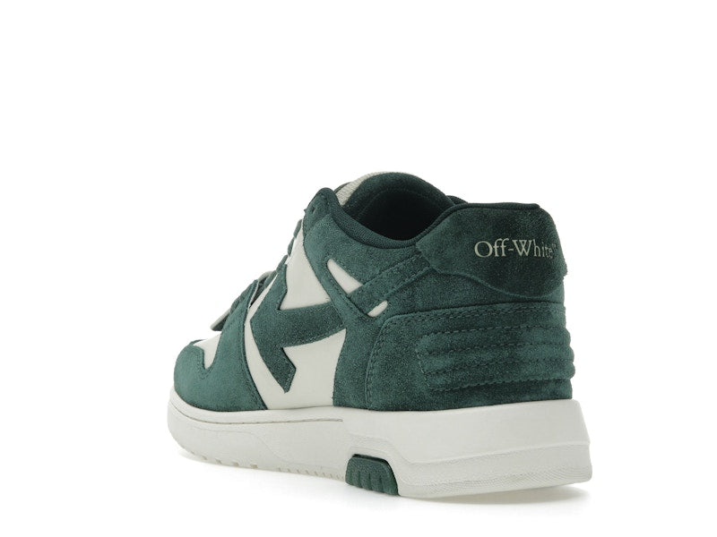 OFF-WHITE Out Of Office "OOO" Low Tops Jet Green Ecru Suede
