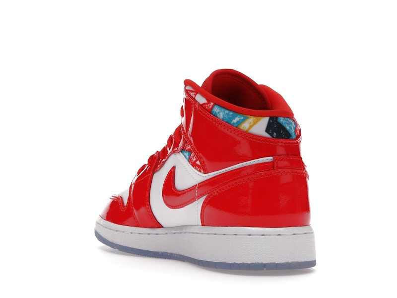 Jordan 1 Mid Barcelona Sweater Red Patent (GS)