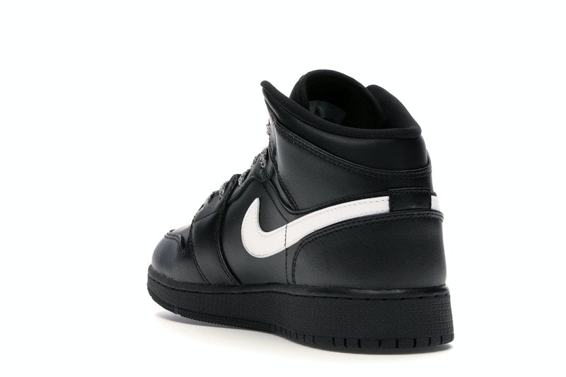 Jordan 1 Mid Black White Speckle (GS)