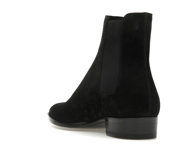 Saint Laurent Wyatt Chelsea Boot Black Suede