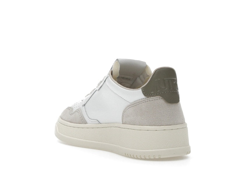 Autry Medalist Leather Low White Covert Green Beige (Women's)