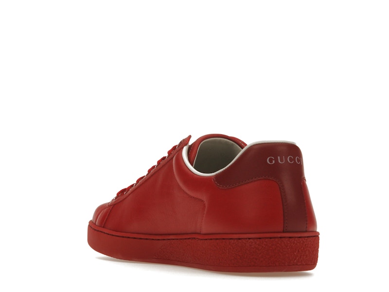 Gucci Ace Perforated Interlocking G Red