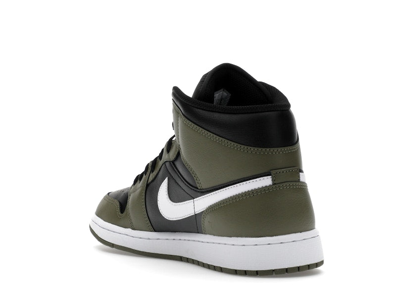 Jordan 1 Mid Black White Olive