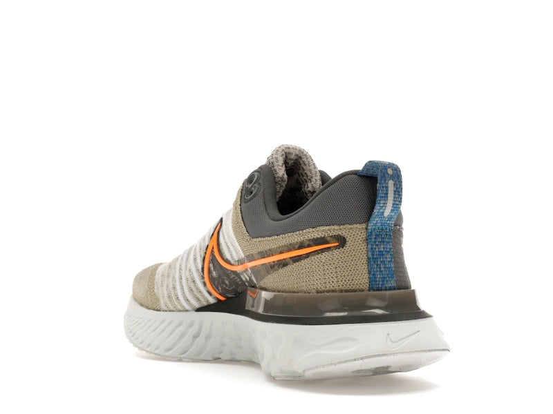 Nike React Infinity Run Flyknit 2 Light Bone Grey Orange