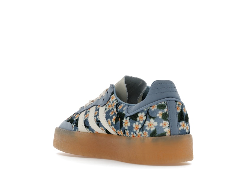 adidas Sambae Liberty London Floral Embroidery Blue Cream White (Women's)