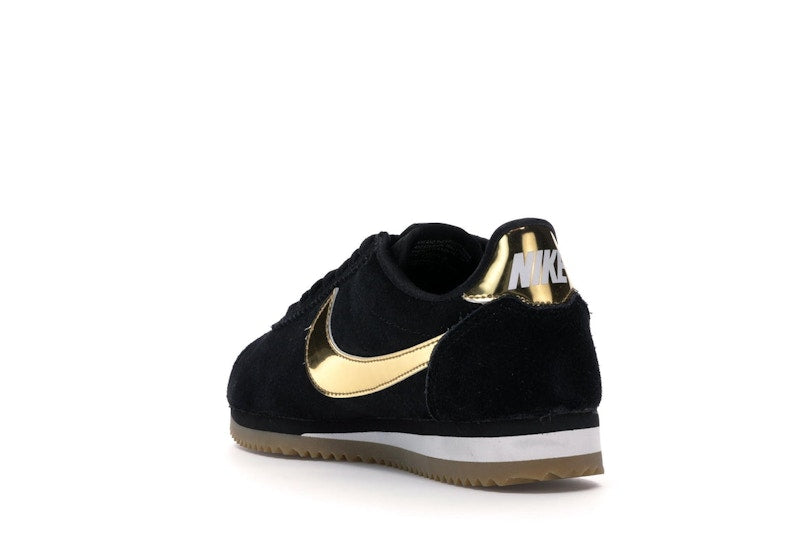 Nike Classic Cortez Black Metallic Gold Gum (Women's)