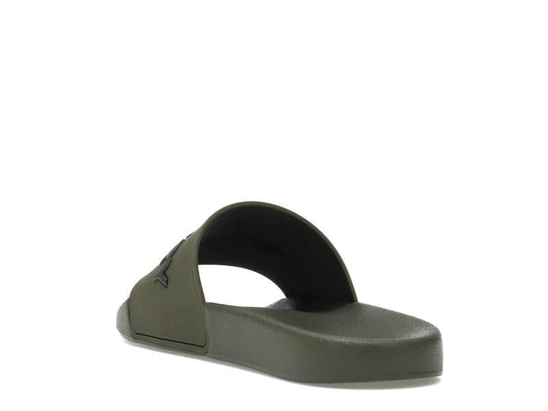 Burberry Embossed Logo Slides Dark Fern Green Black