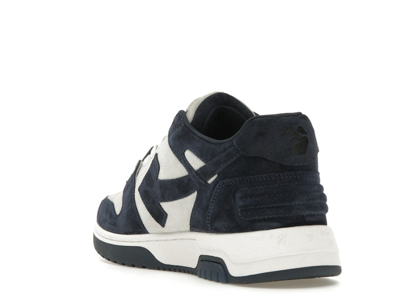 OFF-WHITE Out Of Office OOO Low Tops White Navy Blue Suede