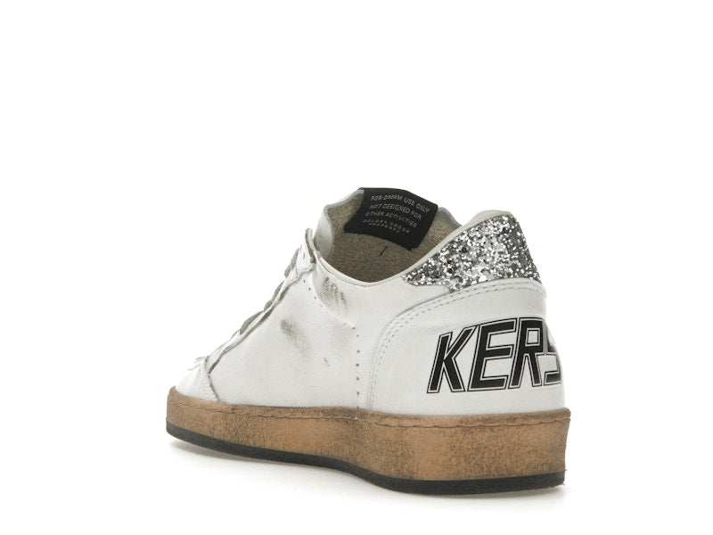 Golden Goose Ball Star White Silver Glitter (Women's)