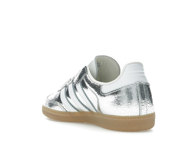 adidas Samba OG Silver Metallic Cracked Leather (Women's)