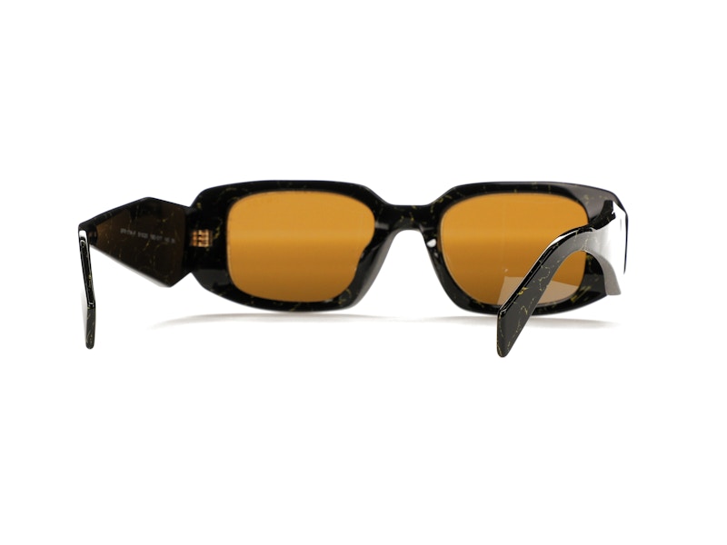 Prada Sunglasses PR 17WSF Black/Yellow Marble/Dark Brown (PR17WSF-19D01T-51)