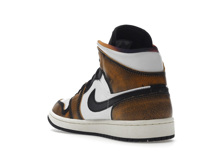 Jordan 1 Mid SE Orange Wear Away