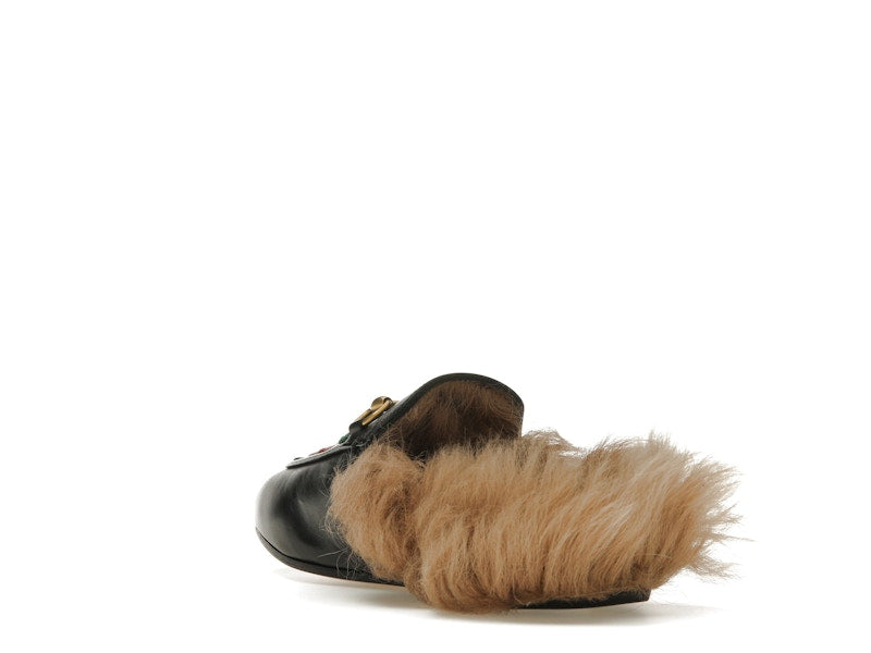 Gucci Floral Embroidered Princetown Mules Black (Women's)
