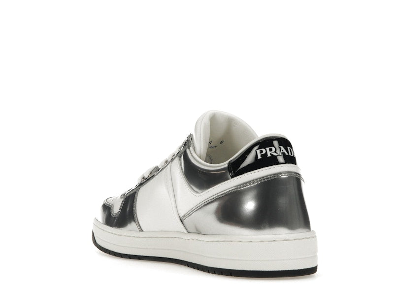 Prada Downtown Low Top Sneakers Leather White Silver