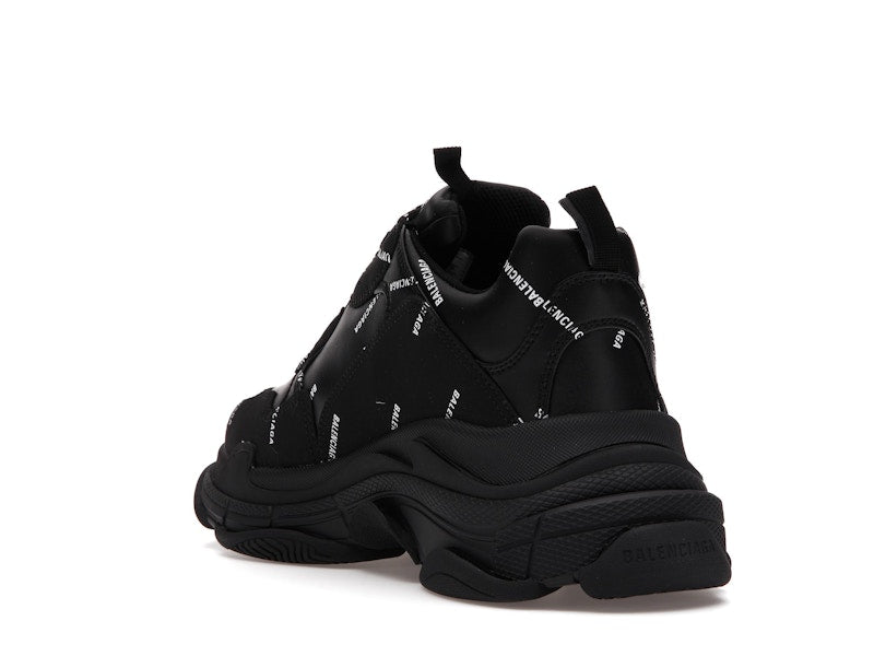 Balenciaga Triple S Allover Logo Black