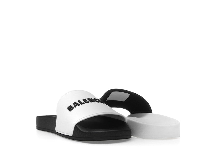 Balenciaga Pool Slides White Black (Women's)