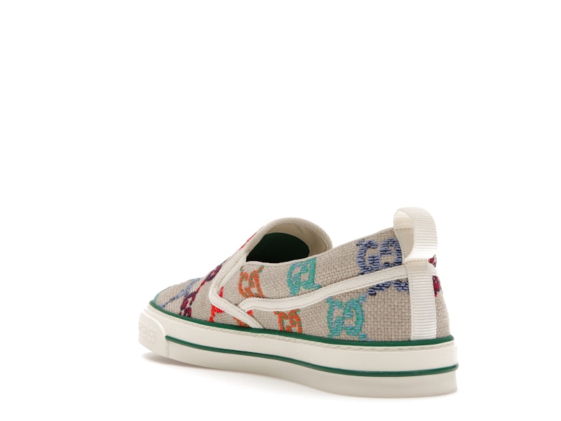 Gucci Tennis 1977 Slip On GG Logo White Multi