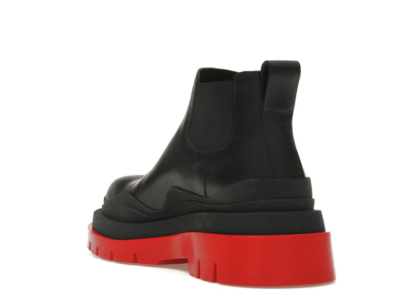 Bottega Veneta Tire Ankle Chelsea Boot Black Red (Women's)