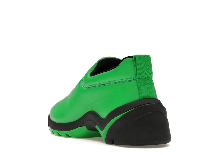 Bottega Veneta Lagoon Low Top Leather Sneaker Black Green