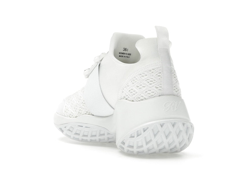 Roger Vivier Viv' Run Fabric White Crystal Buckle (Women's)