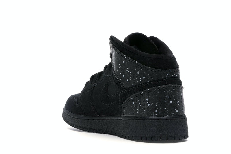 Jordan 1 Mid Black Rush Pink White Splatter (GS)
