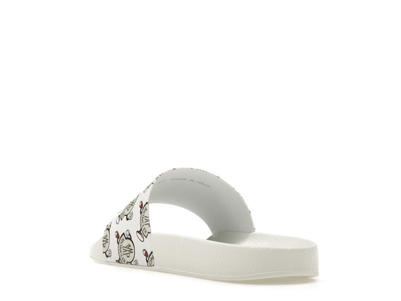 Moncler Basile Slide Logo Print White
